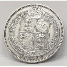 GREAT BRITAIN UK ENGLAND 1887 . SHILLING . COLLECTABLE STATE